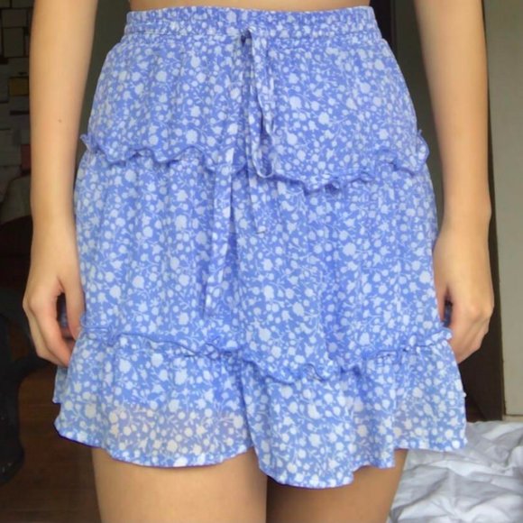 Sienna Sky Dresses & Skirts - 🌸Sienna Sky Blue Floral Mini Skirt